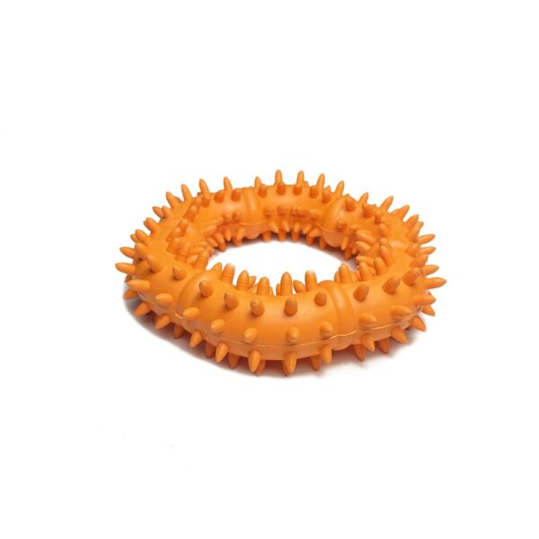 Anillo naranja flexible DENTAL RING de goma natural para perros de bimordiscos pet products