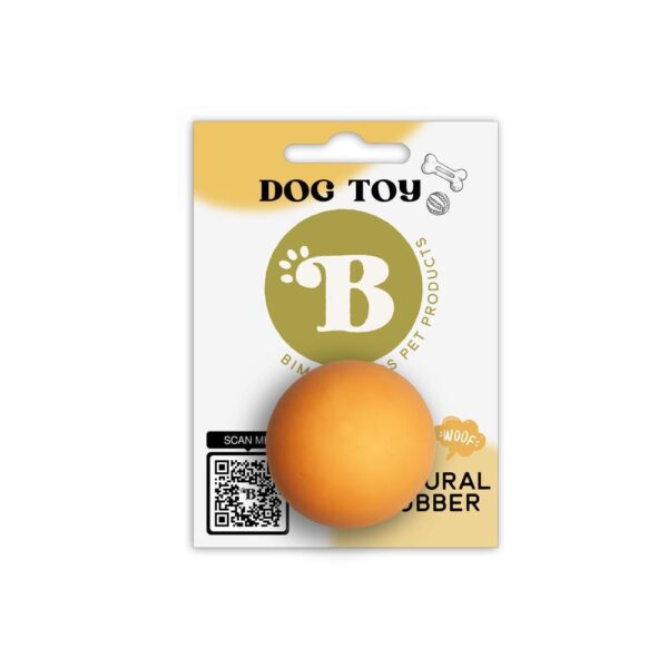 Pelota naranja HOP BALL de goma natural para perros de bimordiscos pet products
