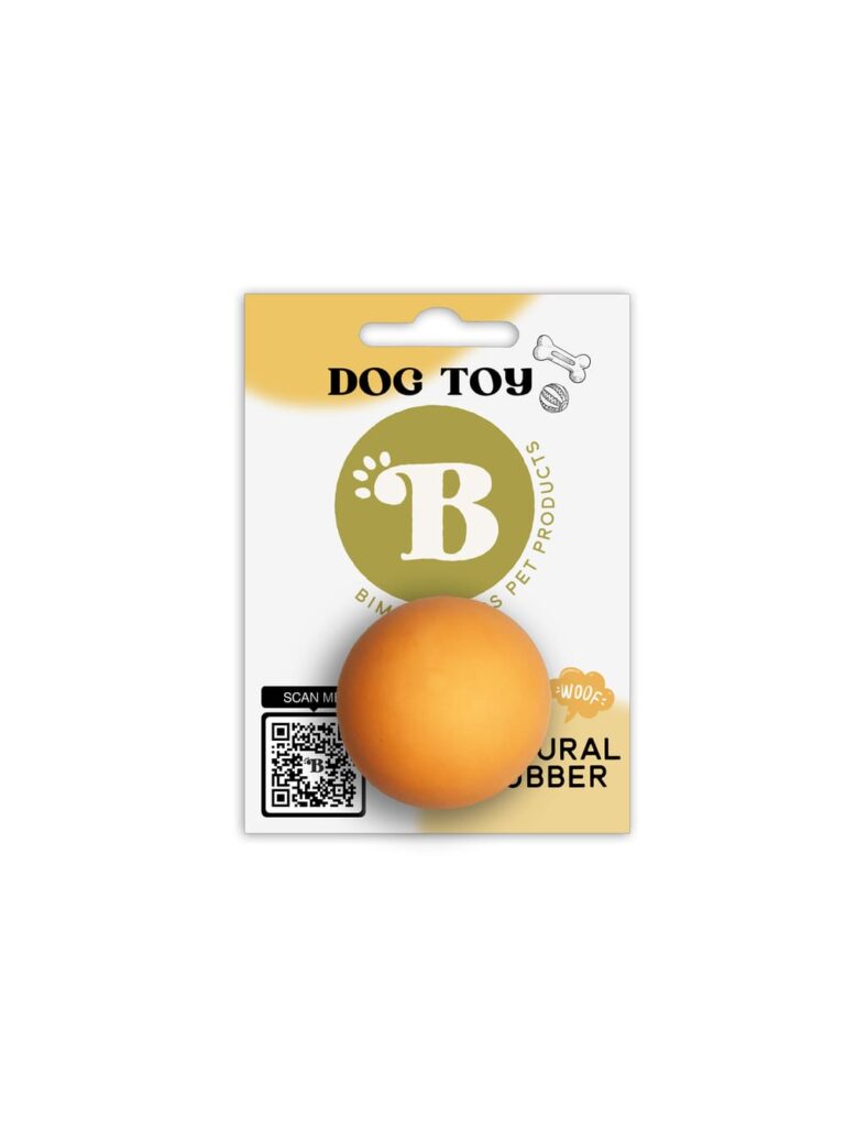 Orange HOP BALL natural rubber ball for dogs from bimordiscos pet products