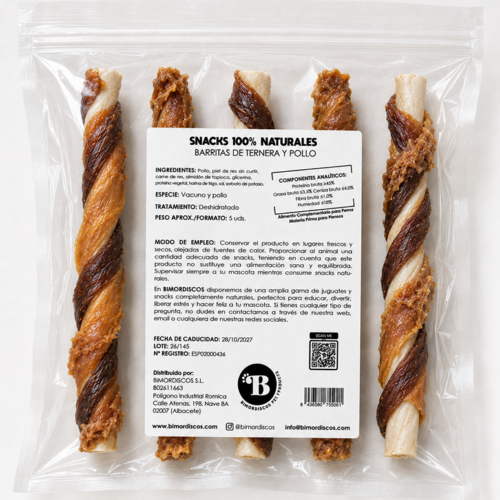 Barritas de Ternera y Pollo para Perros (5 uds)